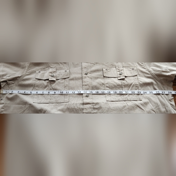 NWT Rocawear button down short sleeve grey With Pinstripes shirt 2 pockets 3XL - Picture 14 of 16